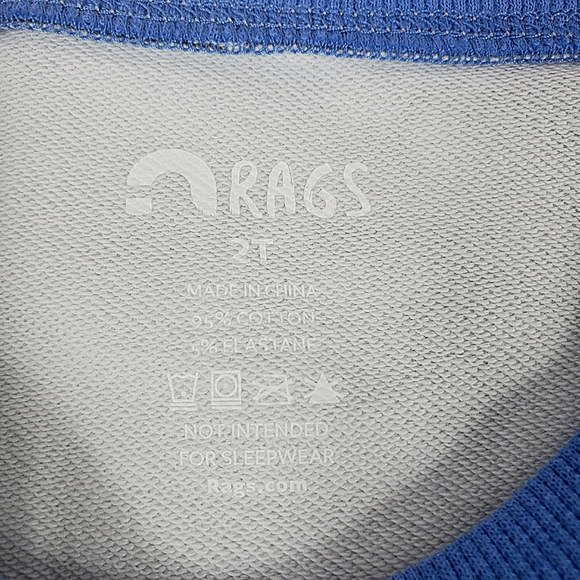 New, RAGS Black and Gray Short Sleeve Tie-Dyed Shift Dress with Blue Trim - Picture 4 of 8